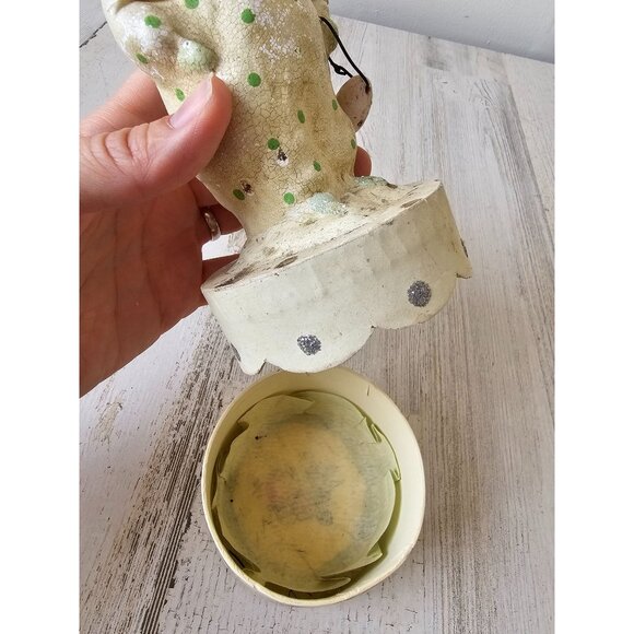 Vintage Nicole Sayre Easter Bunny rabbit spring statue figurine decor container - Picture 8 of 11